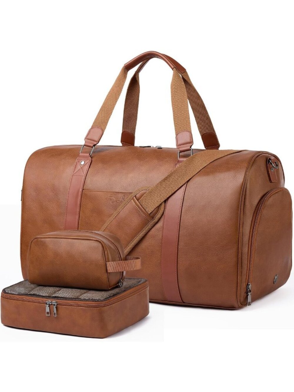 Versatile 3-in-1 Leather Duffle Bag for Travel, Gym, & Weekend Getaways